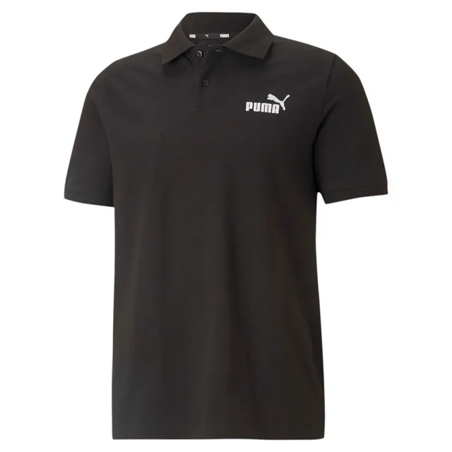 Puma Mens Essentials Pique Polo Shirt - Black Cotton