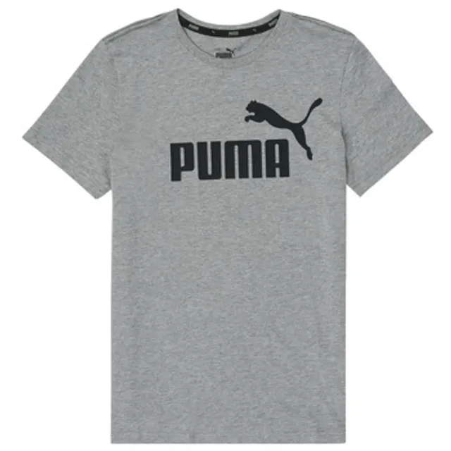Puma Childrens Unisex Essentials Logo Youth T-Shirt - Grey Cotton