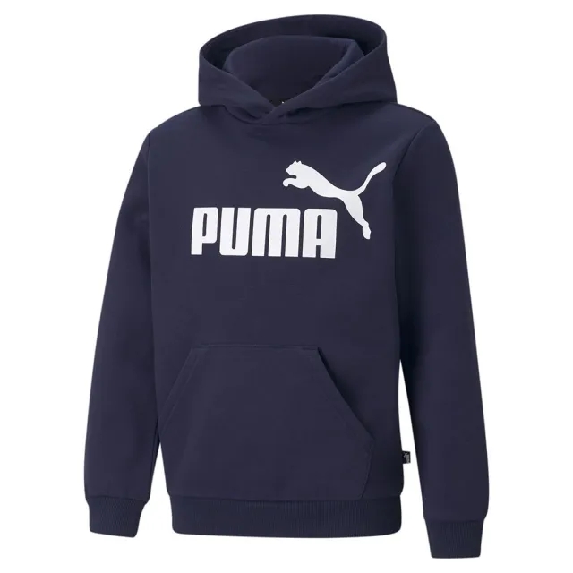 Puma Childrens Unisex Essentials Big Logo Youth Hoodie - Blue Cotton