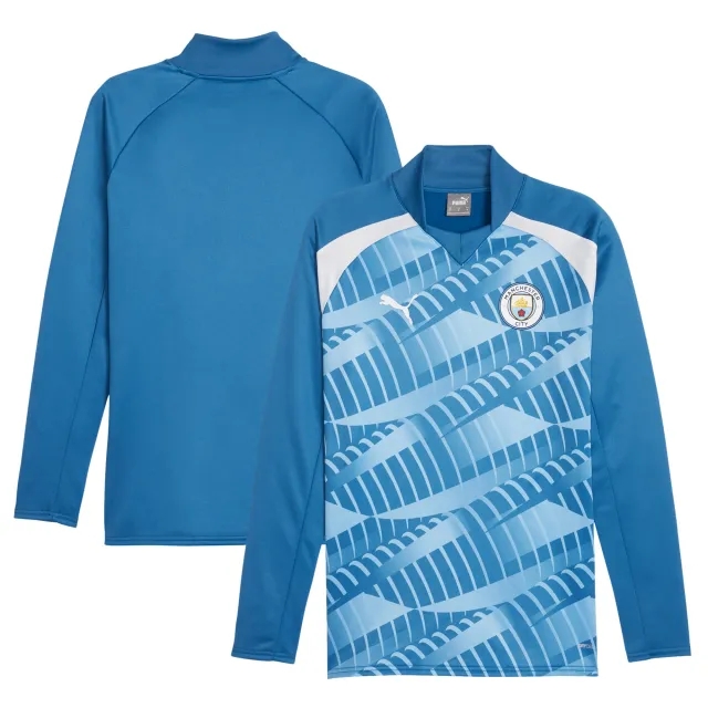 Manchester City Puma Pre Match Sweat Top - Blue