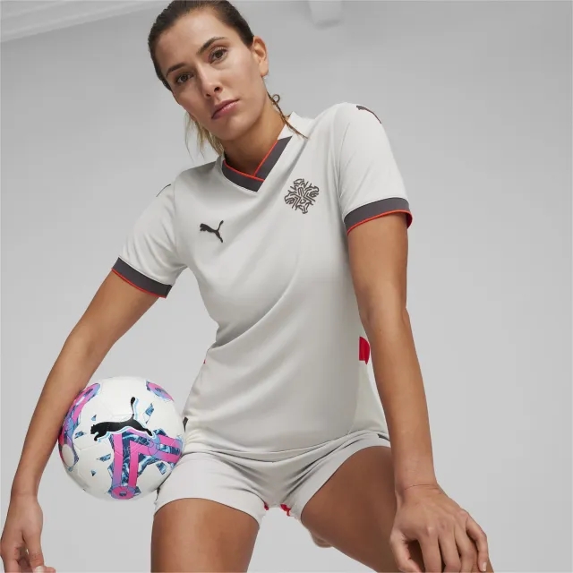 PUMA Iceland 2024 Women's Away Football Jersey, Ash Grey/Warm Earth
