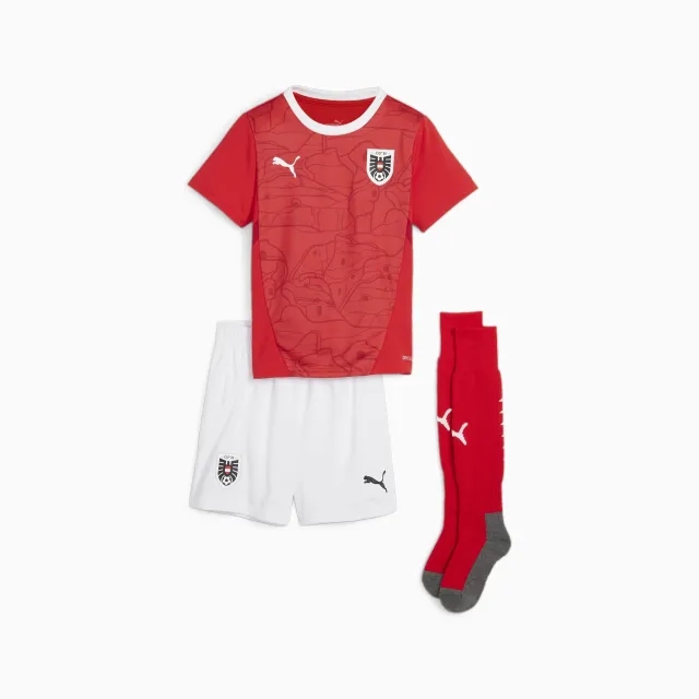 Puma Childrens Unisex Youth Austria 2024 Home MiniKit - Red