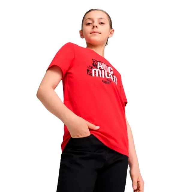 PUMA AC Milan Ftblculture T-Shirt Youth, For All Time Red/White
