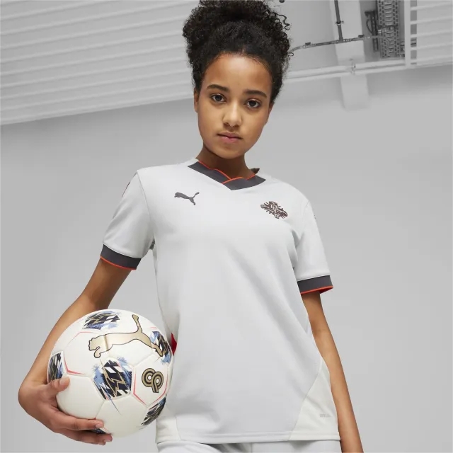 PUMA Iceland 2024 Youth Away Football Shirt, Ash Grey/Warm Earth