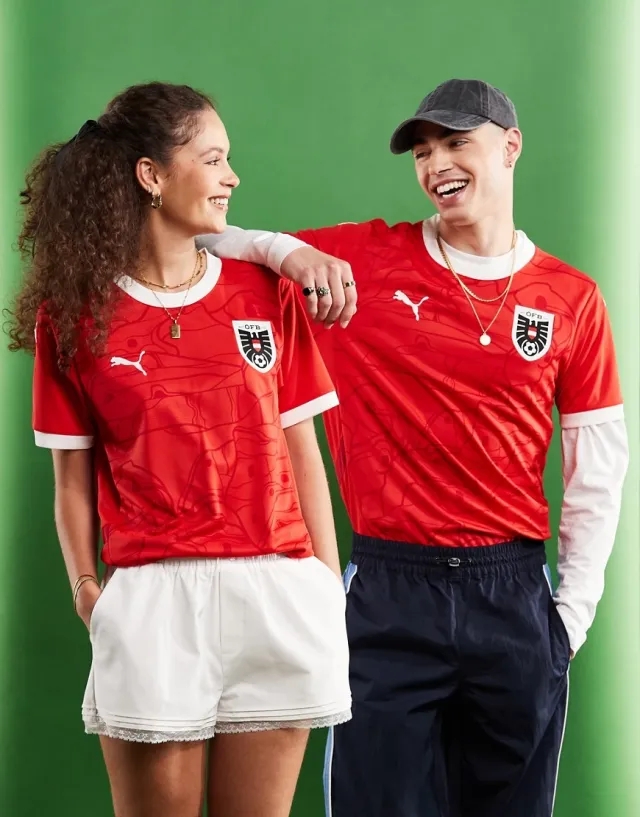 Puma Mens Austria 2024 Home Football Jersey - Red
