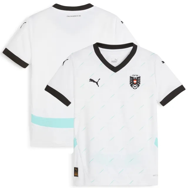 Puma Childrens Unisex Youth Austria 2024 Away Football Jersey - White