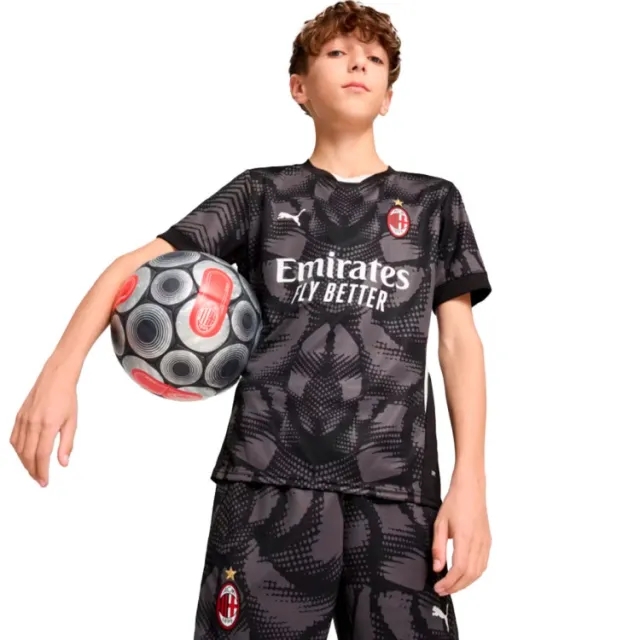 PUMA AC Milan 24/25 Goalkeeper Short Sleeve Jersey Youth, Black/Dark Coal