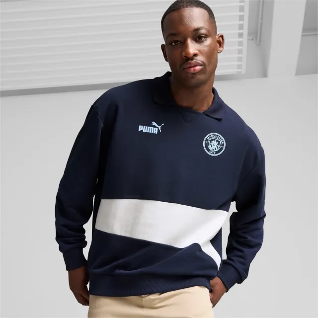 PUMA Manchester City Ftblculture+ Sweat Drill Top Men, Dark Blue