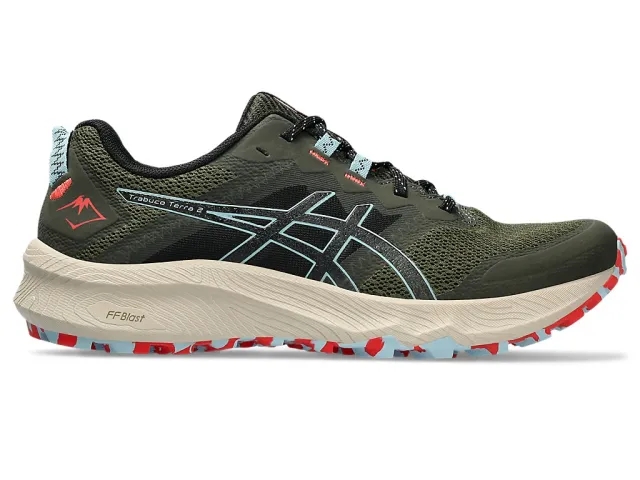 ASICS Trabuco Terra 2 Trail Running Shoe Men - Olive, Beige