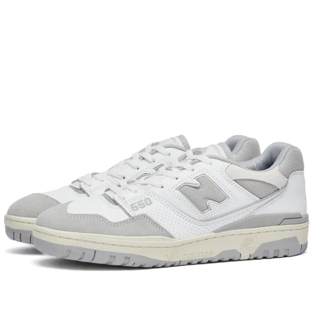New Balance bb550 trainers in white & grey