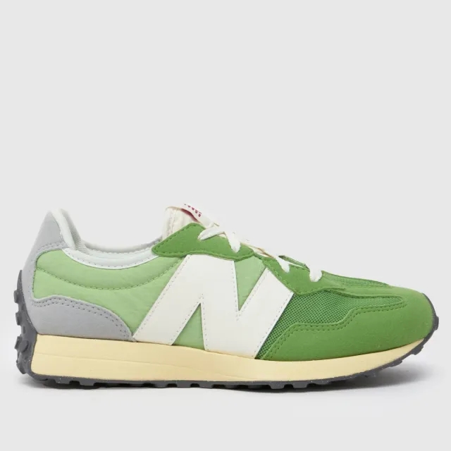 New Balance Kids' 327 in Green/Grey Synthetic