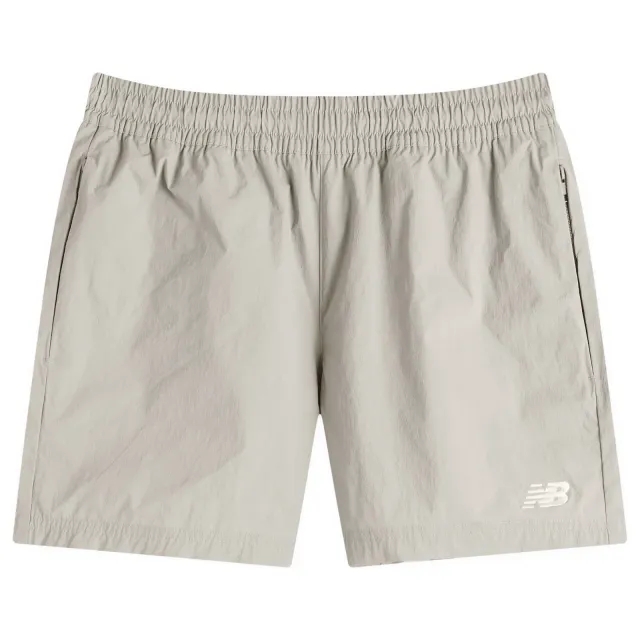 New Balance Men's Athletics Stretch Woven Short 5 in Beige Polywoven