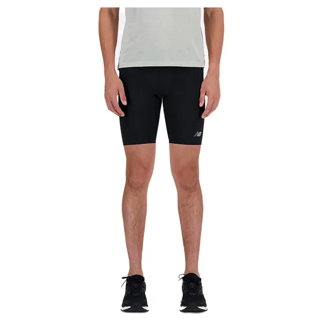 New Balance Men's NB Sleek Pocket Half Tight 9 in Black Poly Knit