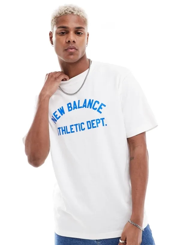 New Balance  ATHLETICS DEPT TEE  men's T shirt in White