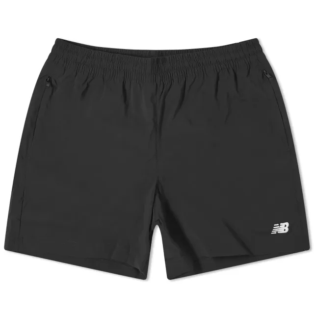 New Balance Men's Athletics Stretch Woven Short 5 in Green Polywoven