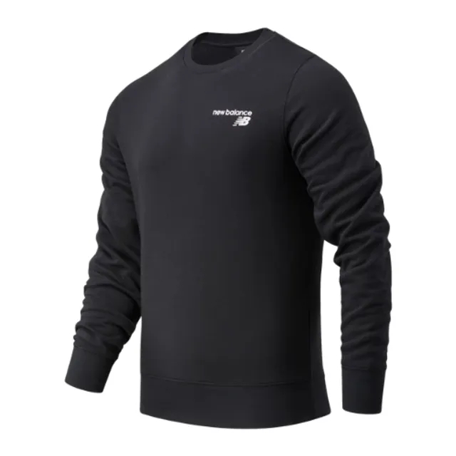 New Balance Men's NB Classic Core Fleece Crew in Black Cotton