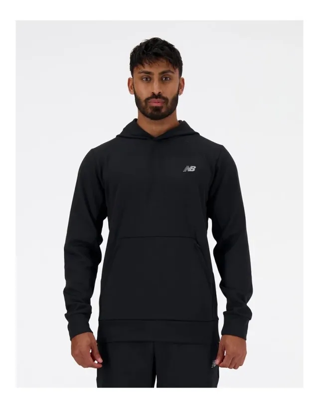 New Balance Men's Tech Knit Hoodie in Black Poly Knit