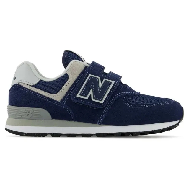 New Balance Kids' 574 Core Hook & Loop in Blue/White Leather