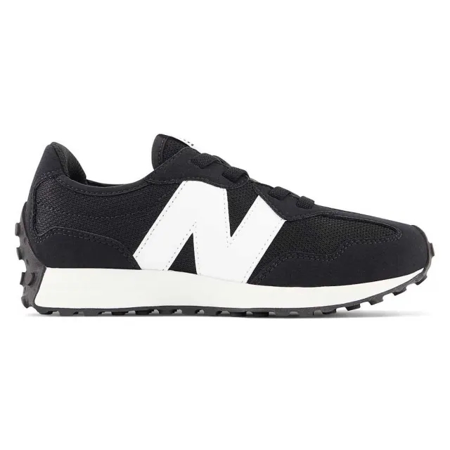 New Balance Kids' 327 Bungee Lace in Black/White Synthetic