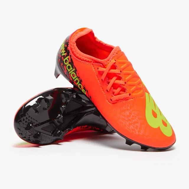 New Balance Kids' Furon v7 Dispatch Junior FG in Orange/Black/Green Synthetic