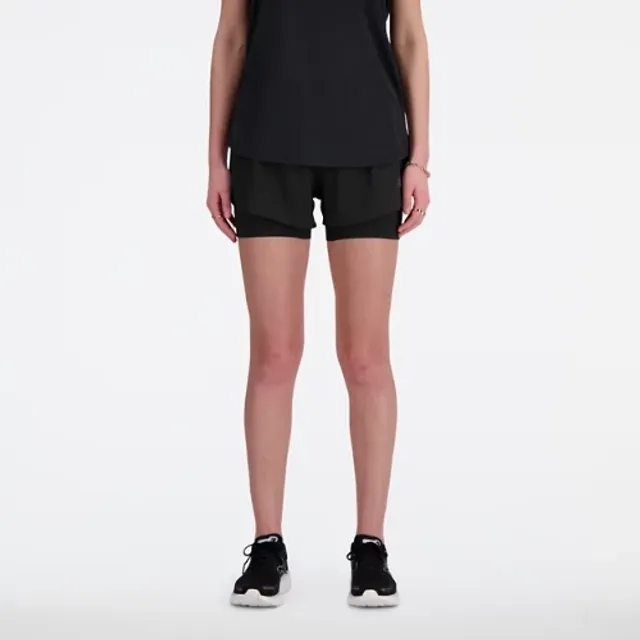 New Balance Women's RC 2-in-1 Short 3 in Black Polywoven