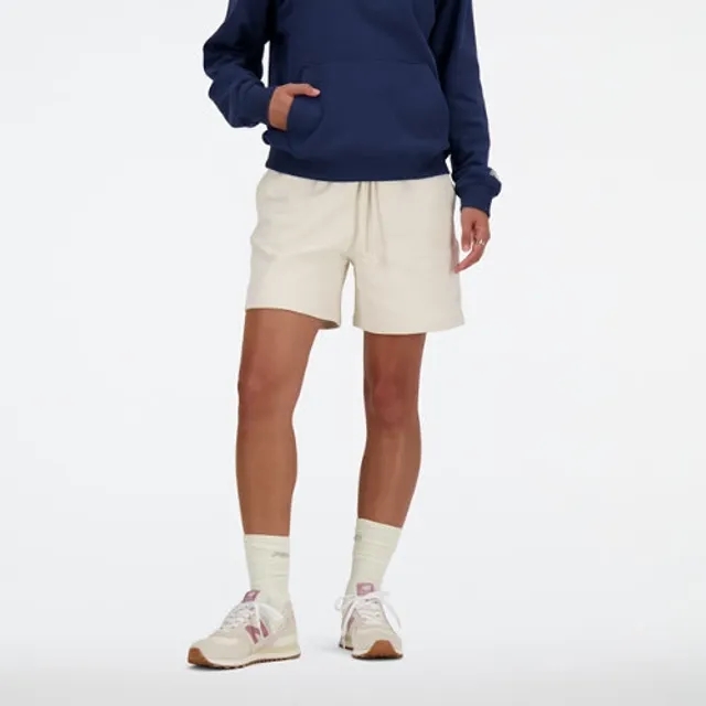 New Balance Athletics French Terry Short Women Casual Shorts Beige