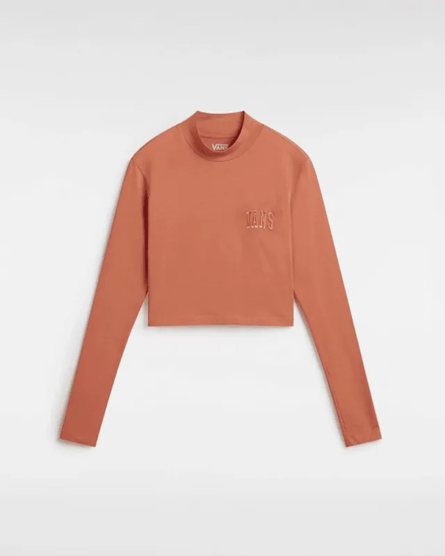 Vans Mini Mock Neck Long Sleeve T-Shirt (Autumn Leaf) Women Orange