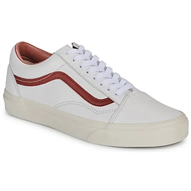 Vans  Old Skool PREMIUM LEATHER RUSSET BROWN  men's Shoes (Trainers) in White