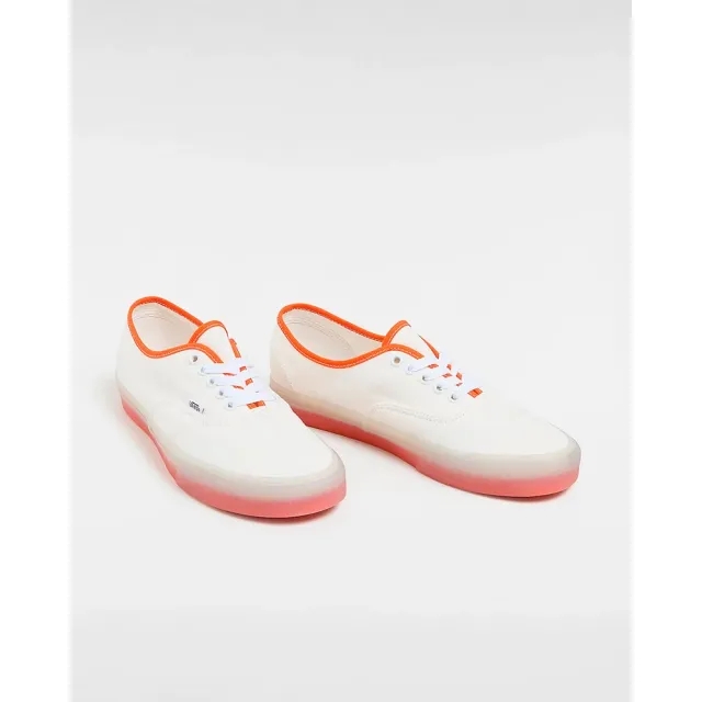Vans Authentic Shoes (Translucent Sidewall White/Orange) Unisex White