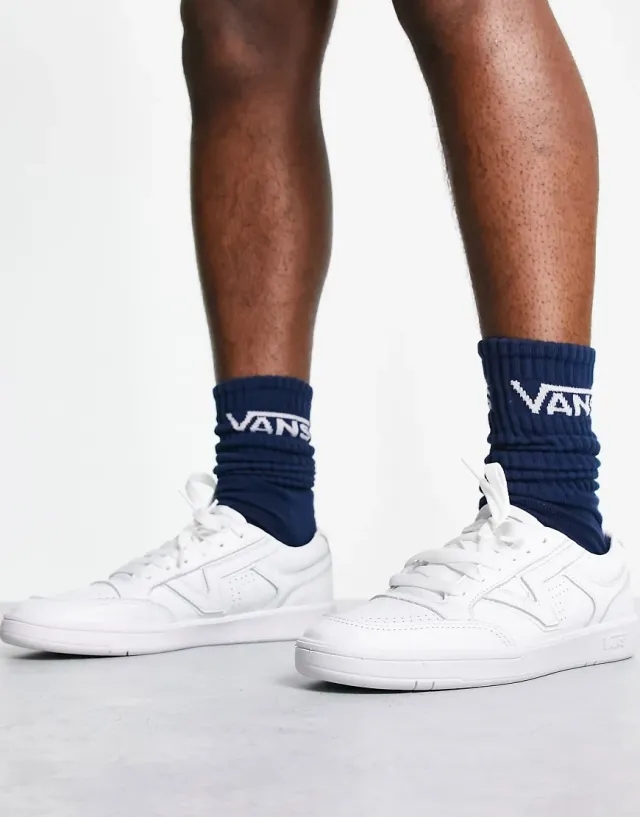 Vans - Leather Lowland Comfycush Shoes, Man, White