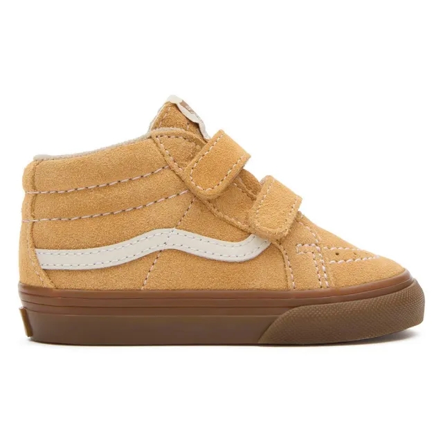 Vans Toddler Sk8-Mid Reissue Hook And Loop Shoes (1-4 Years) (Gum Antelope) Toddler Brown