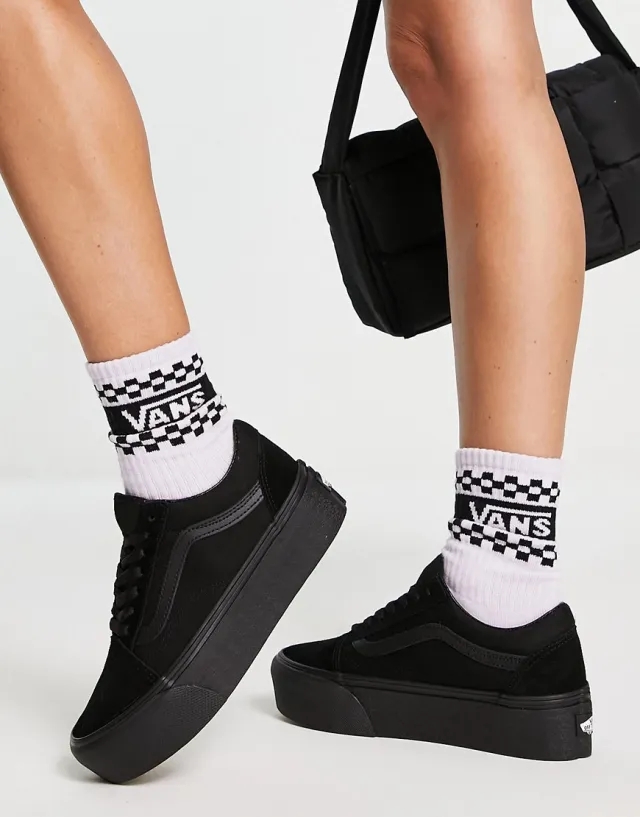 Vans - Old Skool Stackform Shoes, Woman, Black