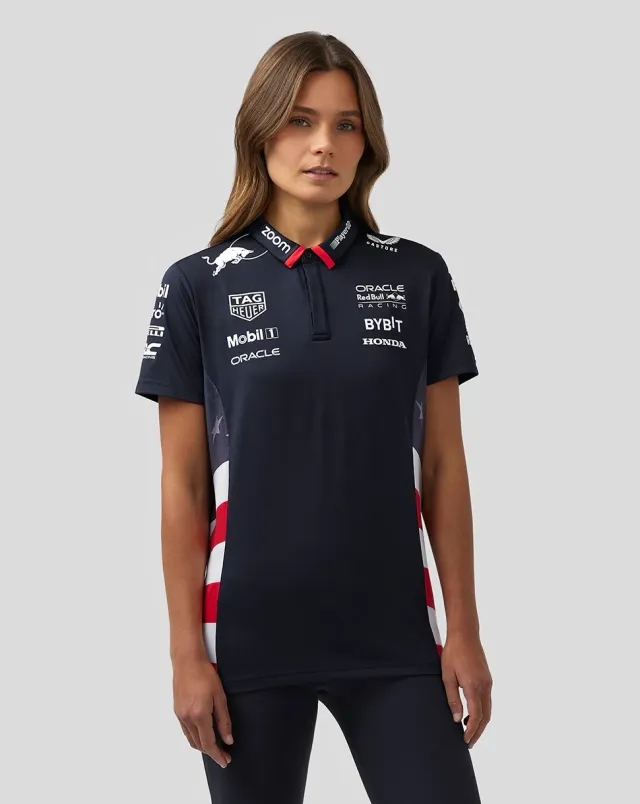Castore Oracle Red Bull Racing Women's Official Teamline America Race Team Polo - Night Sky