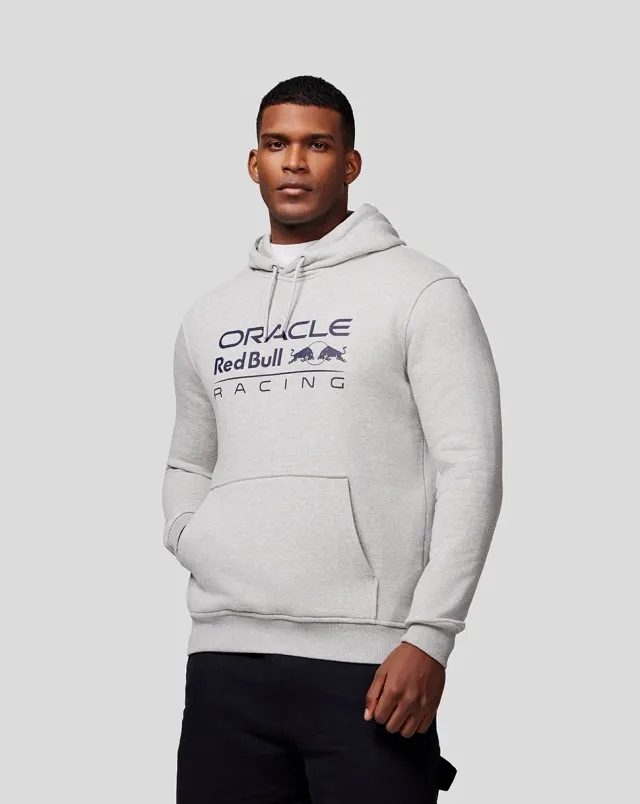 Castore Oracle Red Bull Racing Unisex Core Overhead Hoodie - Mono Logo - Grey Marl