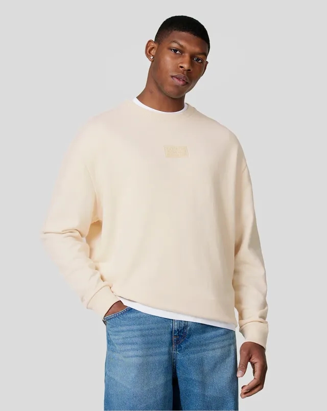 Castore Oracle Red Bull Racing Unisex Tonal Oversized Crew Neck - Ecru