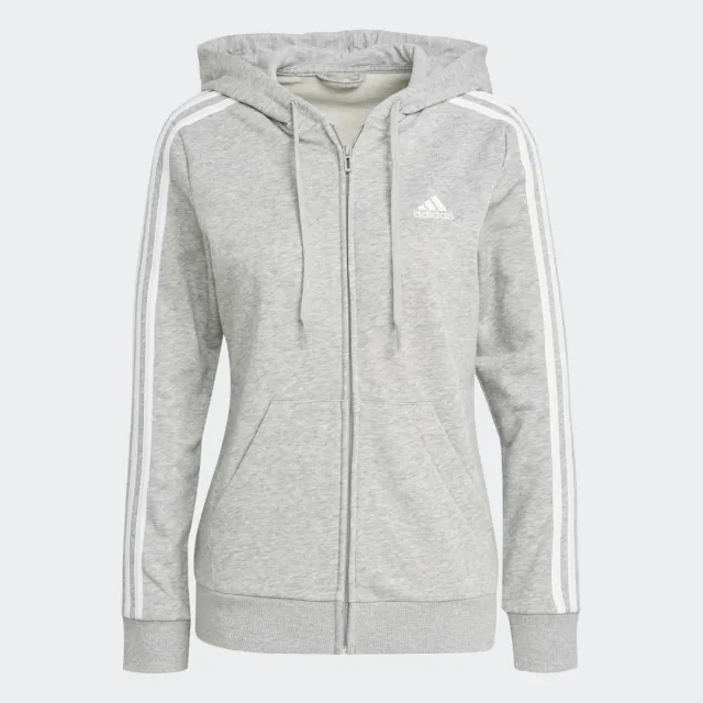 adidas Essentials French Terry 3-Stripes Full-Zip Hoodie