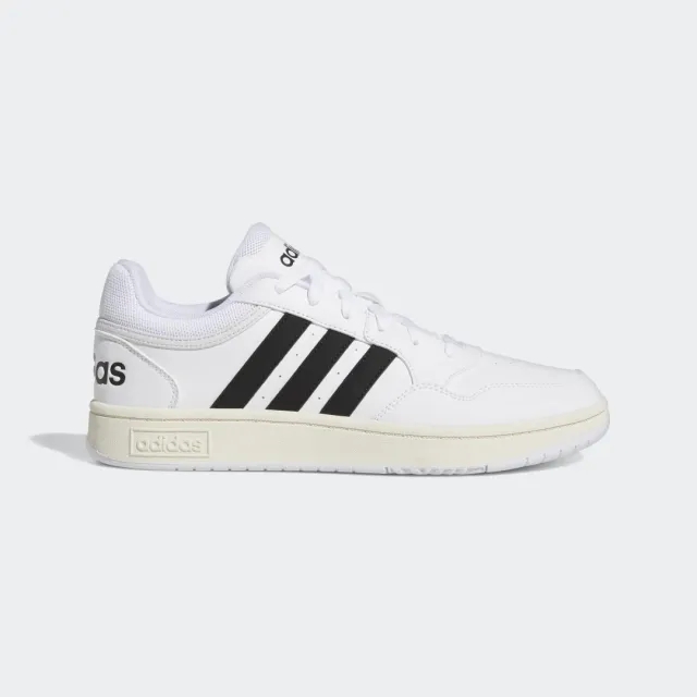 adidas hoops 3.0 trainers in white & black