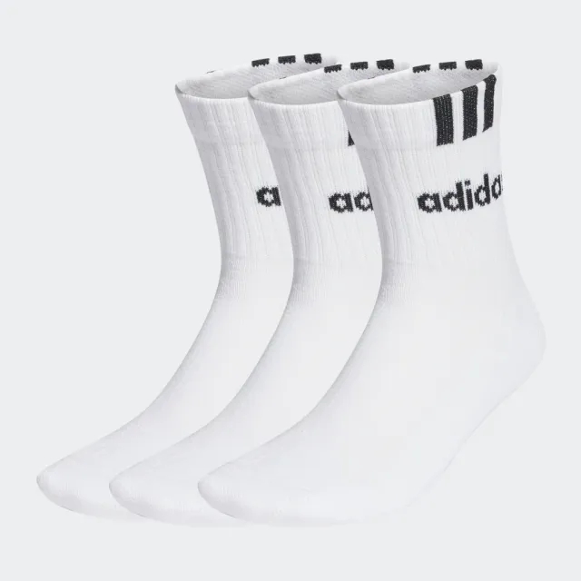 adidas 3-Stripes Linear Half-Crew Cushioned Socks 3 Pairs