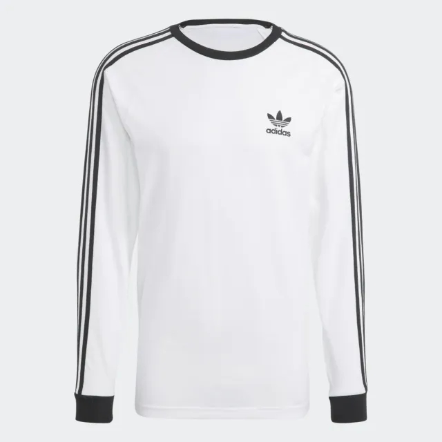 Adidas Originals Adicolor Three Stripe Long Sleeve T-Shirt In White