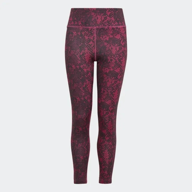 adidas Aeroready Animal-Print Optime 7/8 High-Rise Pocket Gym Legging Girls - White