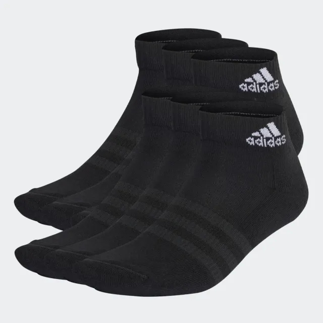 Adidas Performance Sushioned Sportswear 6 Pack Ankle Socks In Black