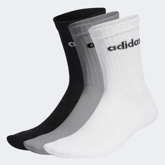 Adidas Originals 3-Pack Mid Socks In White, Grey And Black-Multi