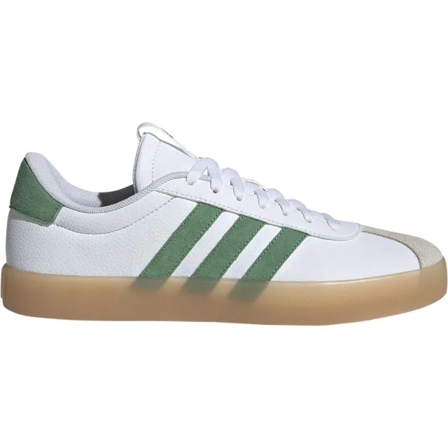 adidas vl court 3.0 trainers in white & green