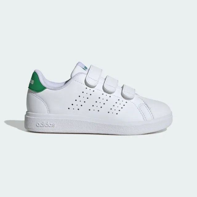 adidas Kids' Advantage Riptape Trainers, White/Green