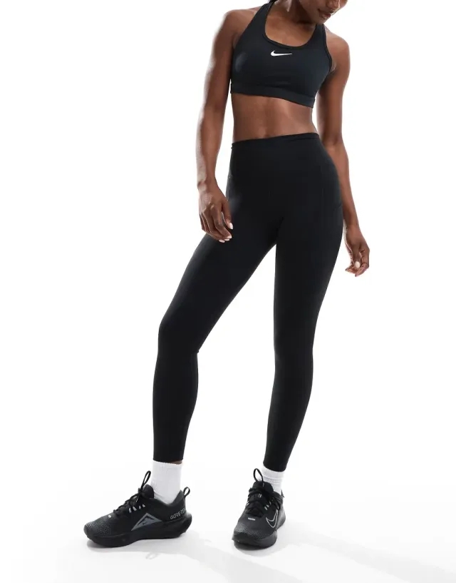 Nike Women's One High Waisted 7/8 Leggings with Pockets - Black -  Size: XL