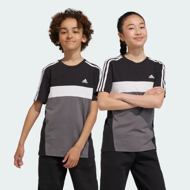 adidas Tiberio 3-Stripes Colorblock Cotton T-Shirt Kids