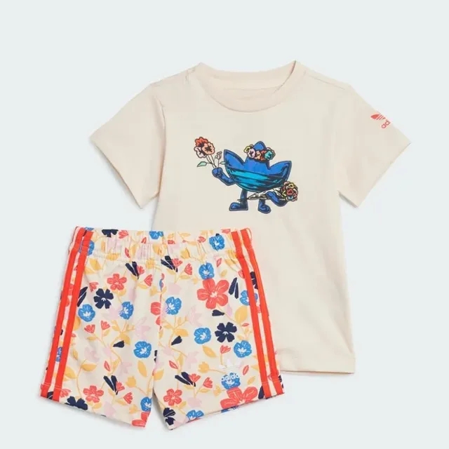adidas Floral Short Tee Set