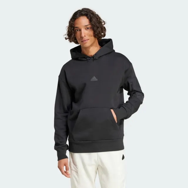 Manchester United x adidas Mens City Escape Fleece Lined Hoodie Black
