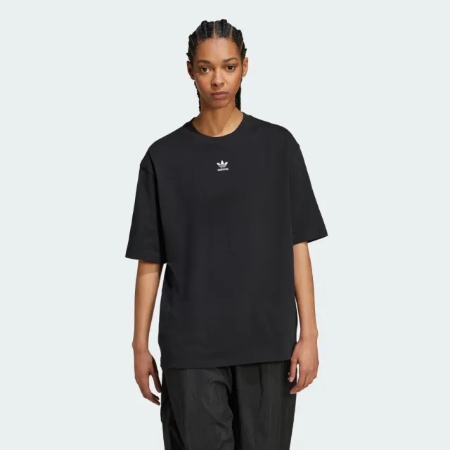Adidas Originals Trefoil Essentials Boyfriend T-Shirt In Black