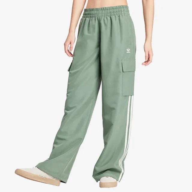 adidas Originals Womens 3-Stripe Cargo Pant - Green - Size L - Green